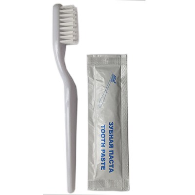 Зубной набор HOTEL (зубная щетка +зубная паста в САШЕ 4гр.), в КАРТОНЕ Image 1